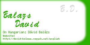 balazs david business card