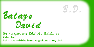 balazs david business card